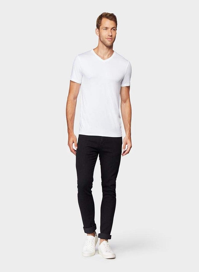 32 Degrees Mens 4 Pack Cool Quick Dry Active Basic Vneck T-Shirt, White, Large - Image 2